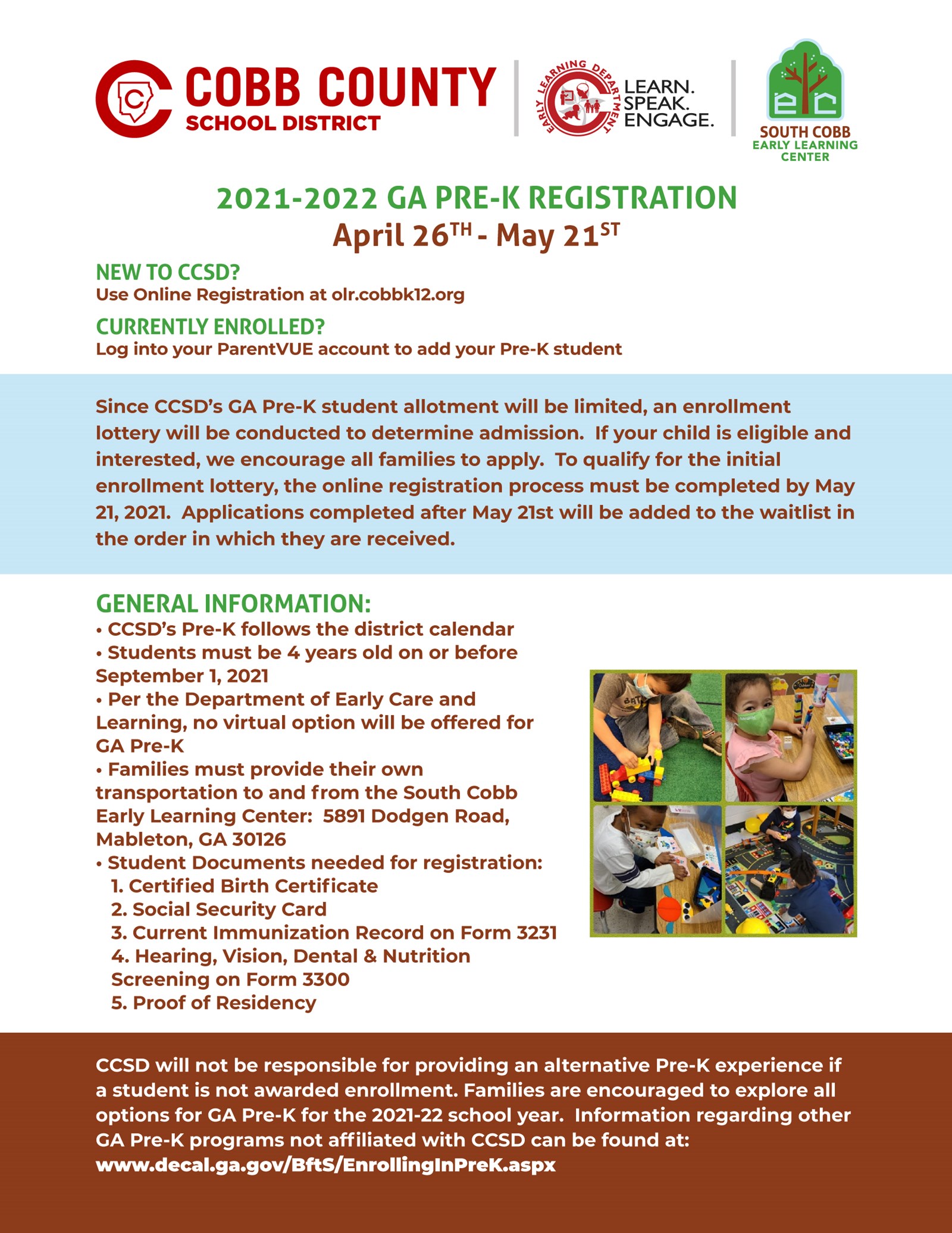 CCSD GA PreK Registration